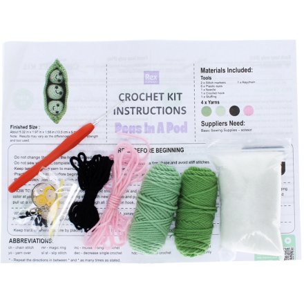 Crochet Keyring Kit - Peas in a Pod