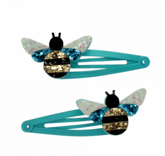 Bumblebee Glitter Hair Clips