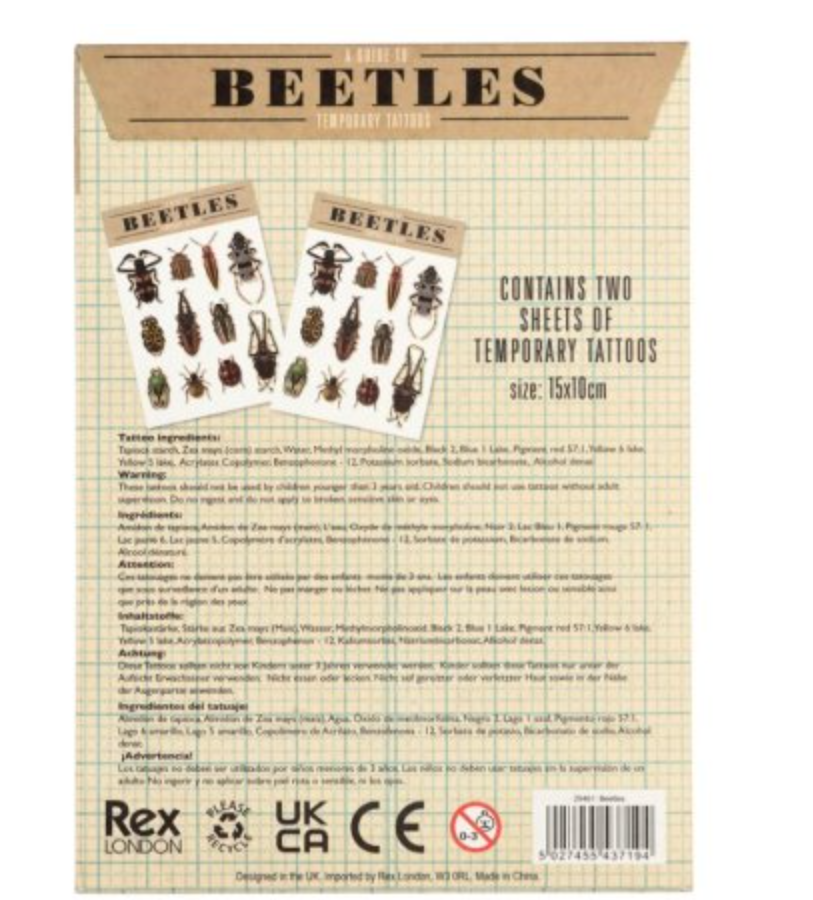 A Guide to Beetles Temporary Tattoos