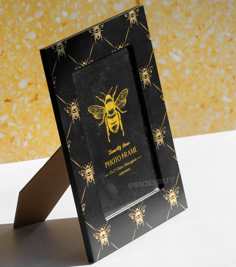 Black and Gold Bee Photo Frame  4''x 6'', 10cm x 15 cm