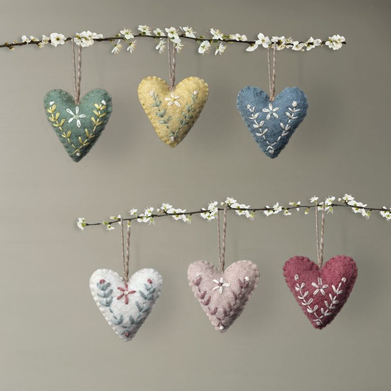 Felt folk Art Heart