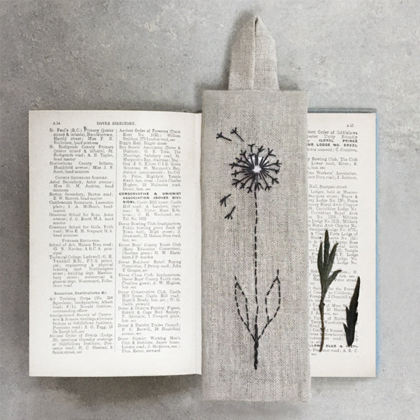 Handmade Linen Bookmark