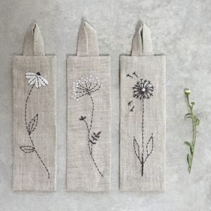 Handmade Linen Bookmark