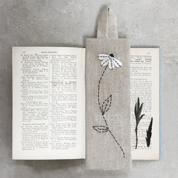 Handmade Linen Bookmark