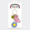 Bee Happy Enamel Keyring