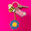 Bee Happy Enamel Keyring