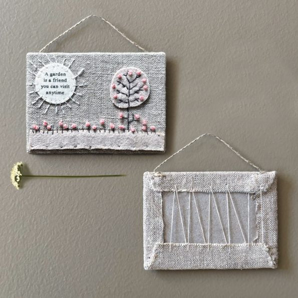 Embroidered Hanging Sign - A Garden is a Friend