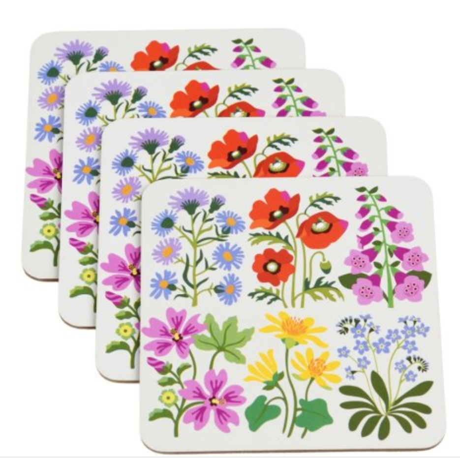 Wild Flowers Coasters Set of 4